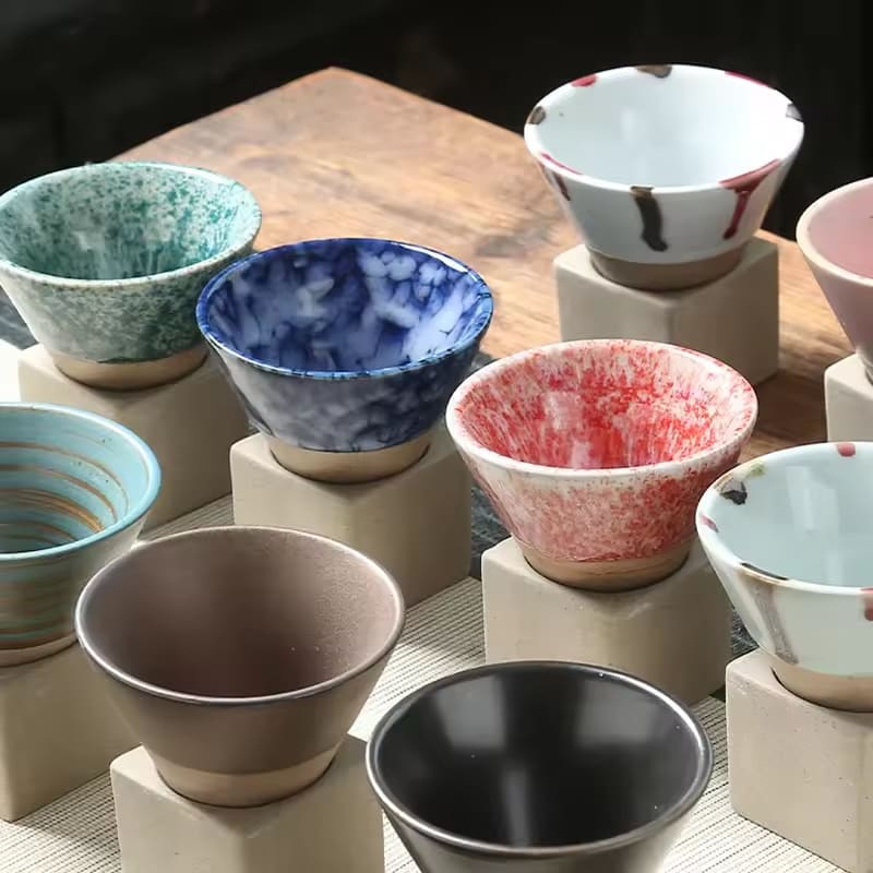1pc Retro Japanese Triangular Cone Shape Pottery Tea Coffee Cup Pull Ceramic Mug Rough Latte Tea Porcelain Cup for Home Office